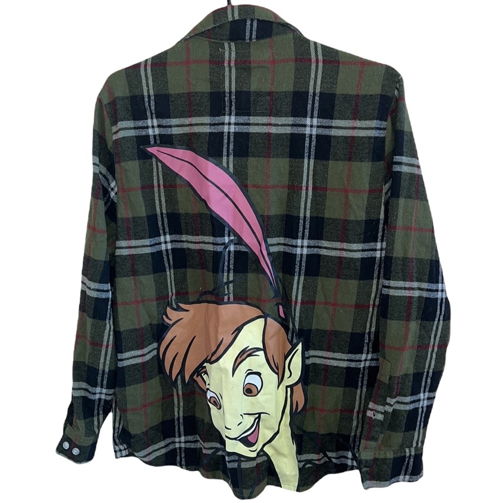 Disney Peter Pan Plaid Long Sleeve Top Size Medium